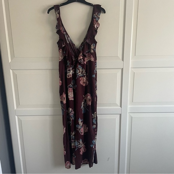 New! Show Me Your Mumu Bianca Ruffled Floral Burgundy Jumpsuit NWT 20162 - Picture 3 of 11